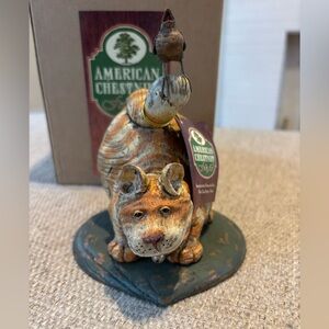 American Chestnut Folk Art AM4002 On the Prowl - Cat with Bird